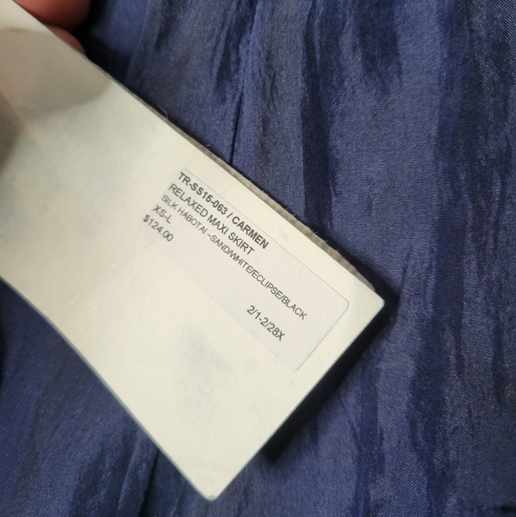 Tryb Relaxed Maxi Skirt Navy Boho OS NWT - Picture 2 of 2